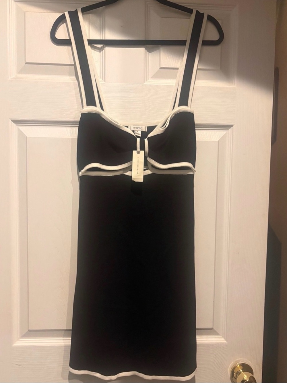 Maeve Black & White Contrast Dress